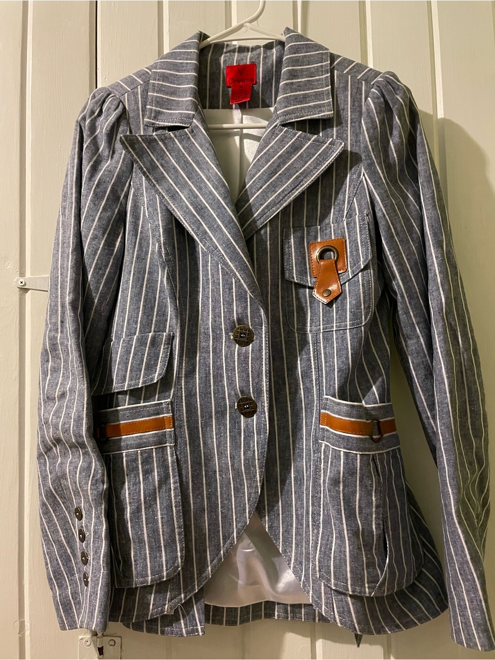V. Cristina linen/cotton striped blazer-medium like new